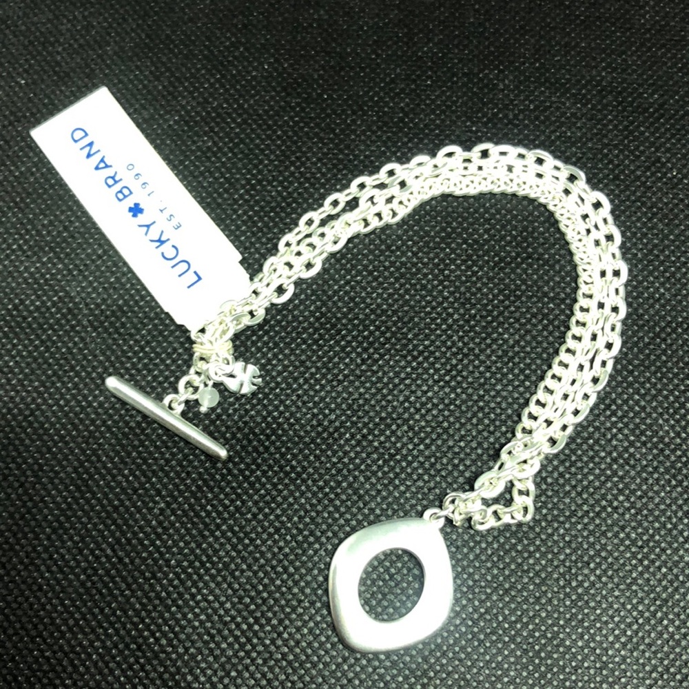 Lucky Brand Toggle Chain Layer Bracelet Silver